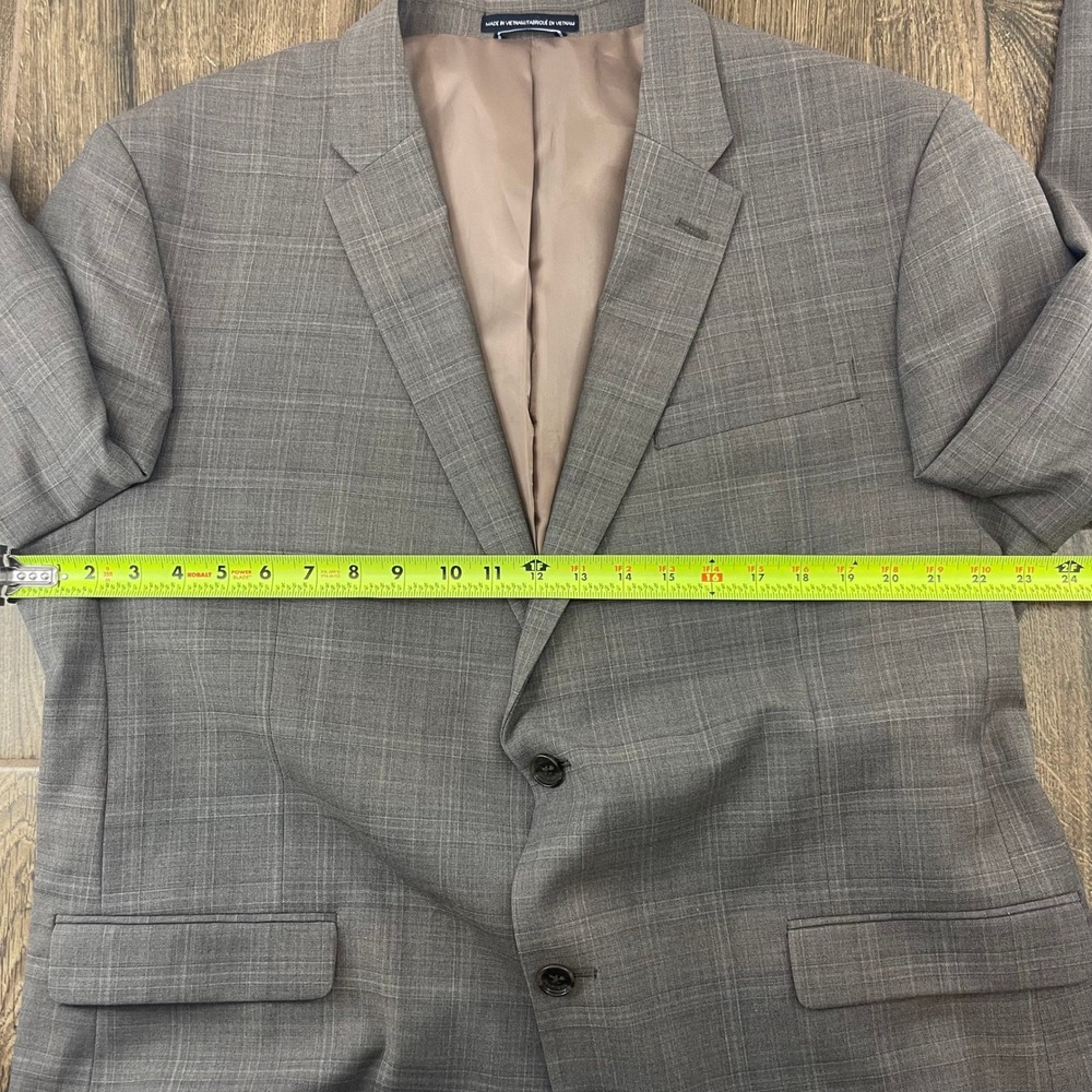 Tommy Hilfiger Wool Blend Suit Mens 48R W43 Grey Glen Plaid Regency Formal Smart - Picture 9 of 16
